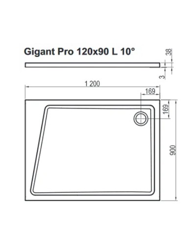Душевой поддон из искусственного камня Ravak 10° Gigant Pro 120x90 XA05G70101L Белый