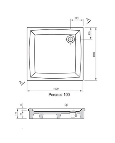 Акриловый поддон для душа Ravak Galaxy Elipso PP 100х100 A02AA01510 Белый