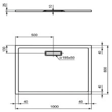 Акриловый поддон для душа Ideal Standard Ultraflat New 100х80 T4468V3 Черный шелк