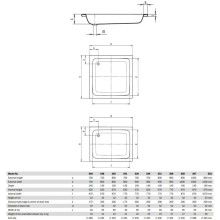 Стальной поддон 90х80 см Kaldewei Sanidusch 551 Standard