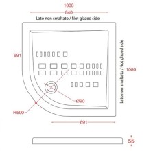 Керамический поддон 100х100 см Artceram Piatto Doccia Angolare PDA007 01 00 bi