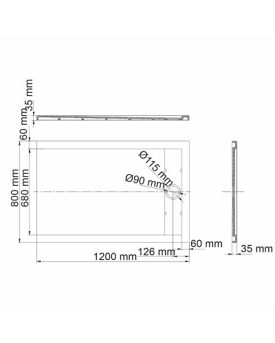 Душевой поддон из искусственного камня WasserKRAFT Abens 120x80 20T06 Черный матовый