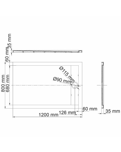 Душевой поддон из искусственного камня WasserKRAFT Mindel 120х80 85T06 Белый матовый