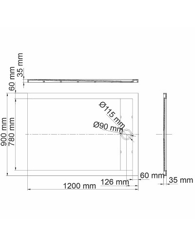 Душевой поддон из искусственного камня WasserKRAFT Mindel 120х90 85T07 Белый матовый