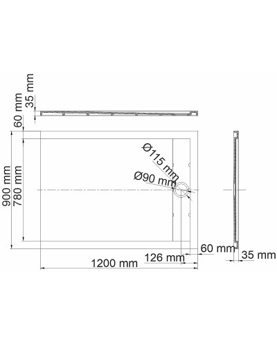 Душевой поддон из искусственного камня WasserKRAFT Abens 120x90 20T07 Черный матовый