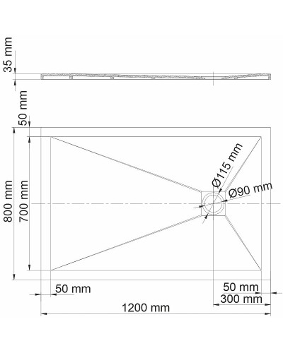 Душевой поддон из искусственного камня WasserKRAFT Dill 120x80 61T06 Черный матовый