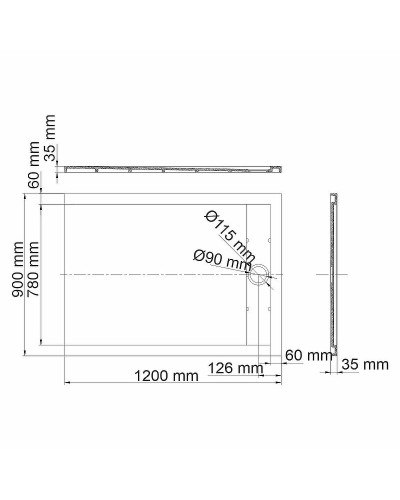 Душевой поддон из искусственного камня WasserKRAFT Wiese 120x90 84T07 Серый матовый