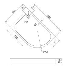 Акриловый поддон для душа Gemy 120х90 ST20 L Белый