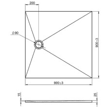 Душевой поддон из материала Flight Jacob Delafon Tolbiac 90x90 E6D327RU-NGM Черный матовый