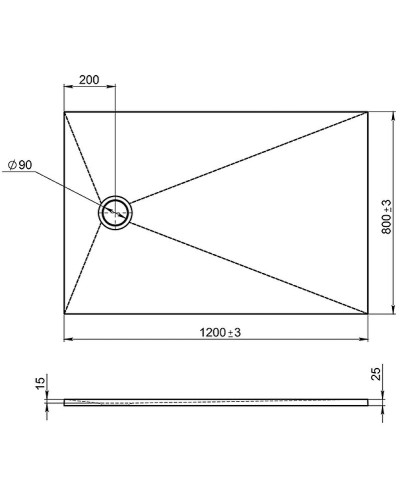 Душевой поддон из материала Flight Jacob Delafon Tolbiac 120x80 E6D331RU-NGM Черный матовый