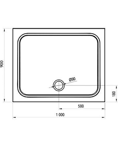 Душевой поддон из искусственного камня Ravak Gigant Pro Chrome 100x90 XA04A701010 Белый