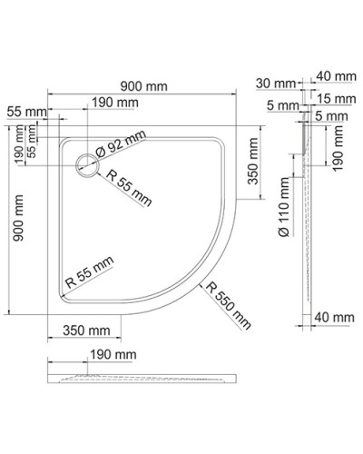 Поддон из литого мрамора 90x90 см WasserKRAFT Berkel 48T01