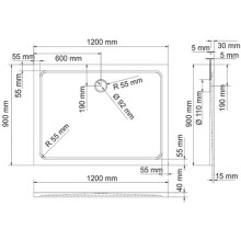 Поддон из литого мрамора 120x90 см WasserKRAFT Berkel 48T07