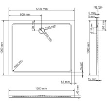 Поддон из литого мрамора 120x100 см WasserKRAFT Berkel 48T10