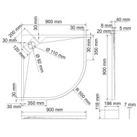 Поддон из литого мрамора  90x90 см WasserKRAFT Alme 15T01