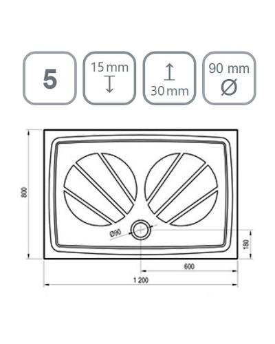 Душевой поддон из искусственного камня Ravak Gigant Pro 120x80 XA03G401010BM Черный матовый