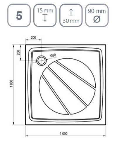 Душевой поддон из искусственного камня Ravak Perseus Pro 100x100 XA03AA01010WM Белый матовый