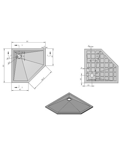 Душевой поддон из искусственного камня Vincea 90x90 VST-4SP9090A Антрацит