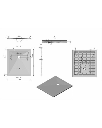 Душевой поддон из искусственного камня Vincea 100x90 VST-4SR9010G Серый
