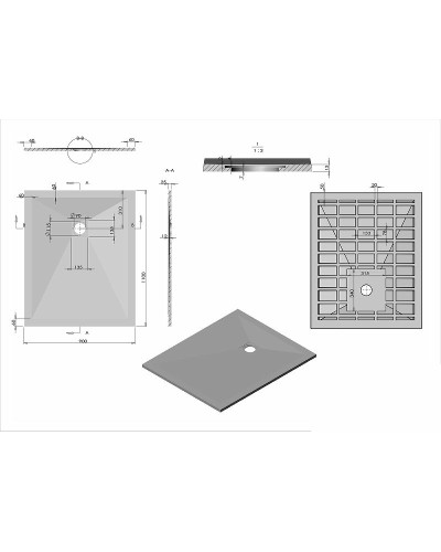 Душевой поддон из искусственного камня Vincea 110x90 VST-4SR9011A Антрацит