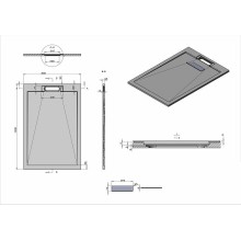 Душевой поддон из искусственного камня Vincea 120x80 VST-4SRL8012A Антрацит