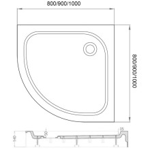 Акриловый поддон 100x100 см Veconi Tezeo TZ01-100PL-01-19С1