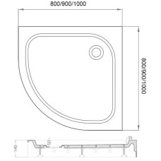 Акриловый поддон 100x100 см Veconi Tezeo TZ01-100PL-01-19С1