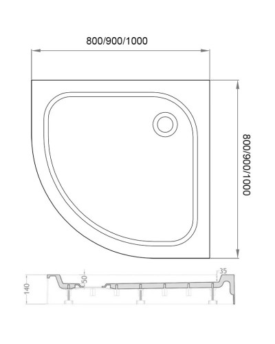 Акриловый поддон 100x100 см Veconi Tezeo TZ01-100PL-01-19С1