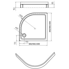 Акриловый поддон для душа Aquatek 90x90 DPA-0000004 Белый