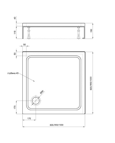 Акриловый поддон для душа Aquatek 80x80 DPA-0000008 Белый