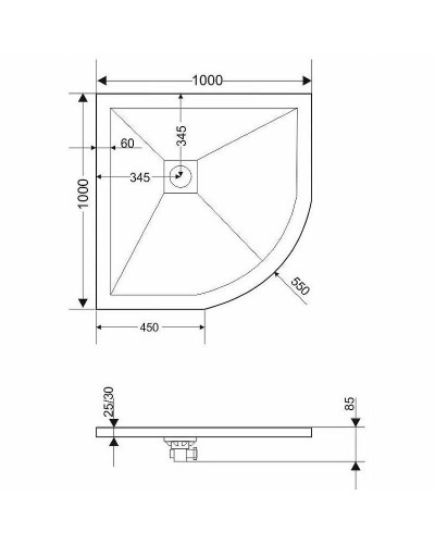 Душевой поддон из искусственного камня Grossman Strong 100x100 GR-S1100100 Белый
