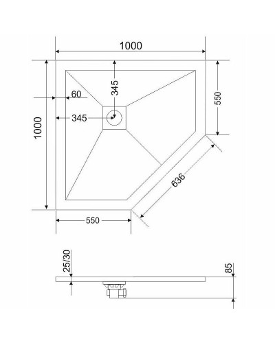 Душевой поддон из искусственного камня Grossman Strong 100x100 GR-S1100100D Белый