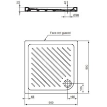 Керамический поддон 90х90 см Vidima Fresh W833361