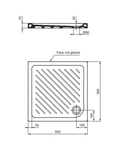 Керамический поддон 90х90 см Vidima Fresh W833361