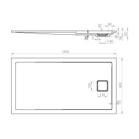 Душевой поддон из литьевого мрамора 150x80 см Salini S-Sense Capri 120211G