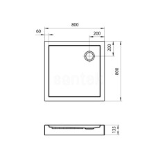 Акриловый поддон 80x80 см Santek Палермо 1.WH30.2.475