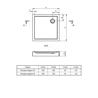 Акриловый поддон 90x90 см Santek Палермо 1.WH30.2.476