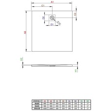 Поддон из литого мрамора 80x80 см Radaway Kyntos C Black HKC8080-54