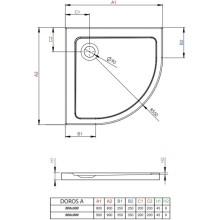 Акриловый поддон 90x90 см Radaway Doros A SDRA9090-01