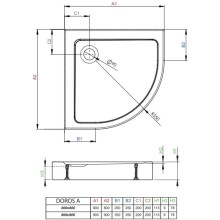 Акриловый поддон 80x80 см Radaway Doros A Compact SDRA8080-05