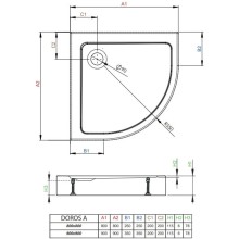 Акриловый поддон 90x90 см Radaway Doros A Compact SDRA9090-05