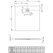 Поддон из литого мрамора 80x80 см Radaway Kyntos C Anthracite HKC8080-64