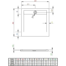 Поддон из литого мрамора 80x80 см Radaway Teos C White HTC8080-04