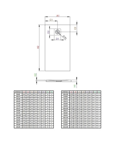 Поддон из литого мрамора 180x80 см Radaway Kyntos F White HKF18080-04