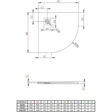 Поддон из литого мрамора 90x90 см Radaway Kyntos A Cemento HKA9090-74