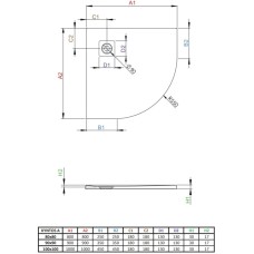 Поддон из литого мрамора 80x80 см Radaway Kyntos A Black HKA8080-54