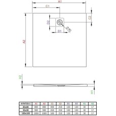 Поддон из литого мрамора 80x80 см Radaway Kyntos C Cemento HKC8080-74