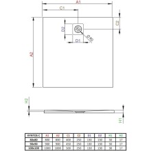 Поддон из литого мрамора 90x90 см Radaway Kyntos C Cemento HKC9090-74