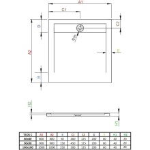 Поддон из литого мрамора 80x80 см Radaway Teos C Black HTC8080-54