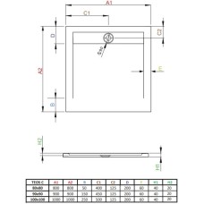 Поддон из литого мрамора 80x80 см Radaway Teos C Black HTC8080-54